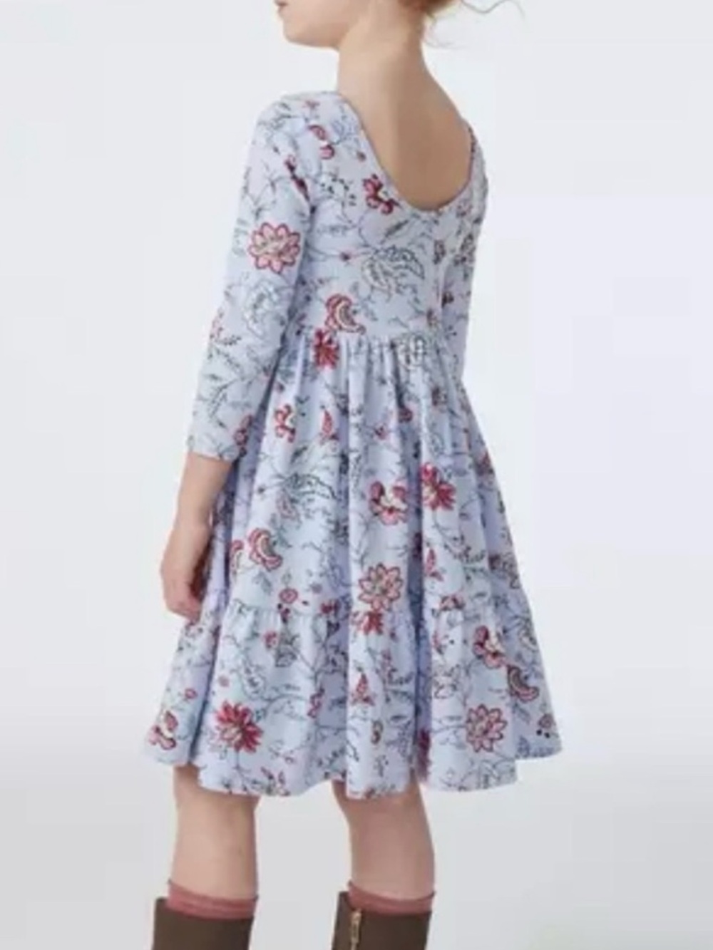 Janie and Jack the everyday 3/4 sleeve dress halogen blue floral size 2T - NWOT
